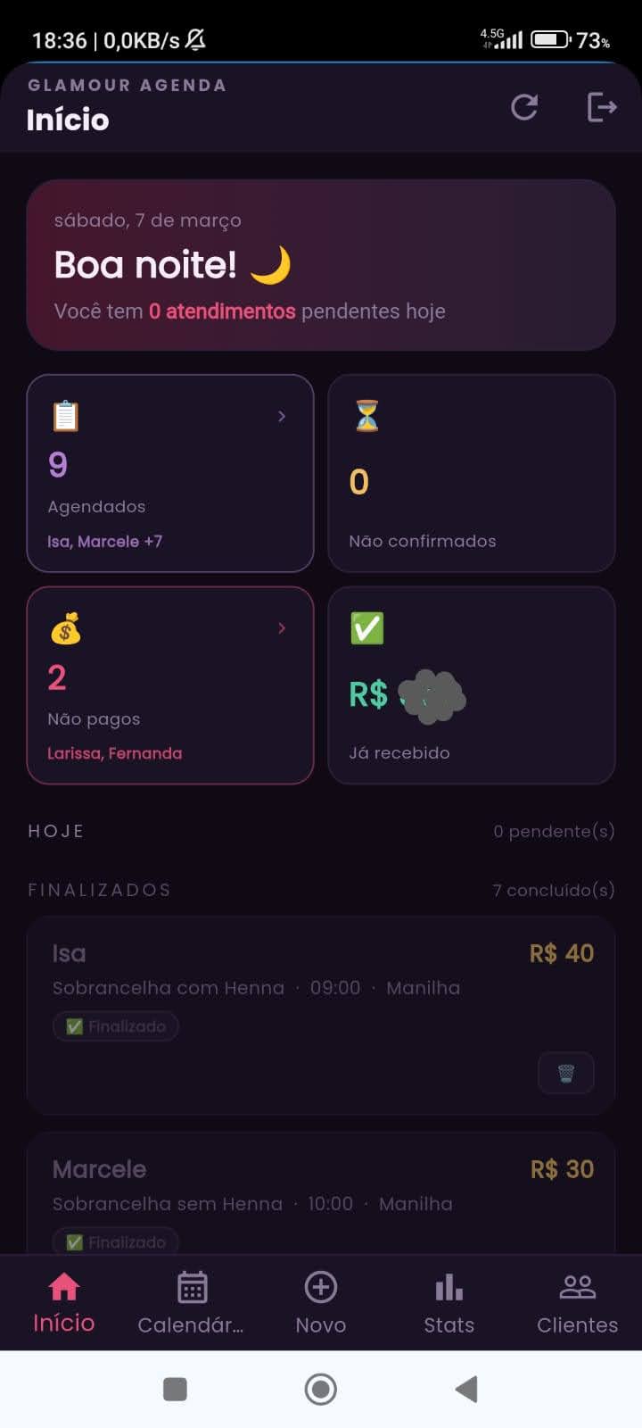 Glamour Agenda - Sistema de Agendamento