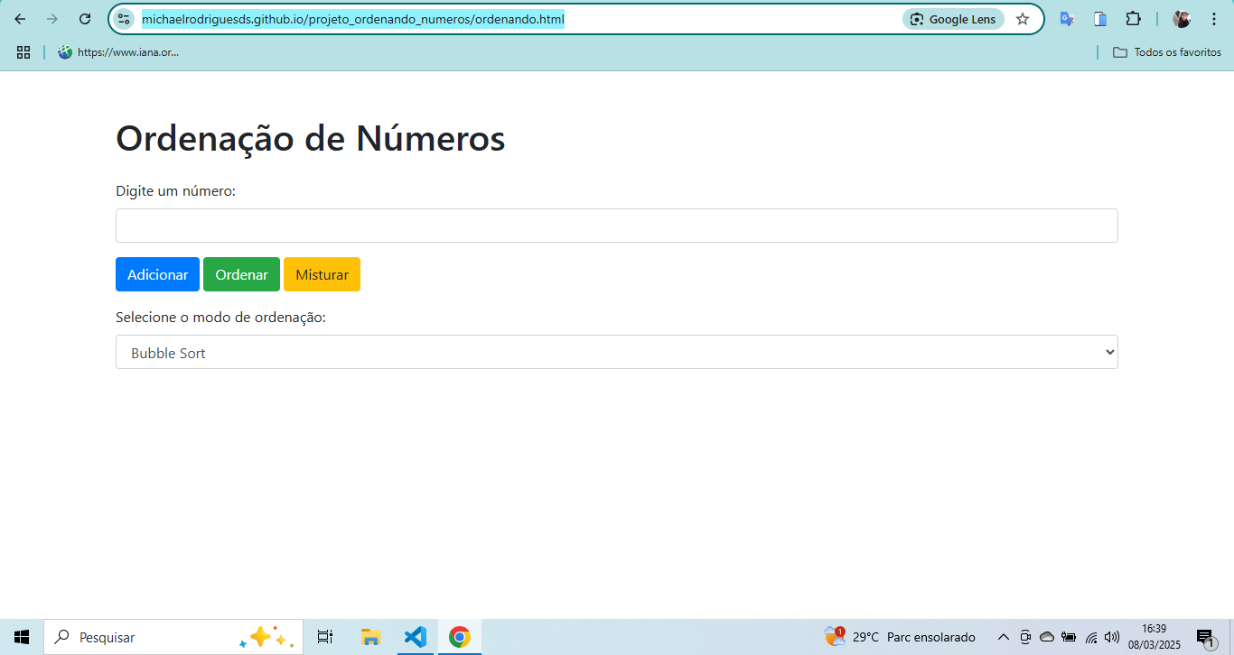 Ordenação de Números